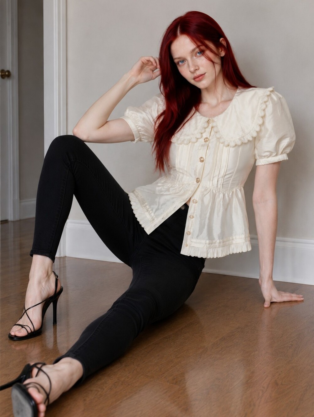 NWT Maeve Anthropologie Ivory Puff Sleeve Babydoll Blouse XS Coquette Fairycore